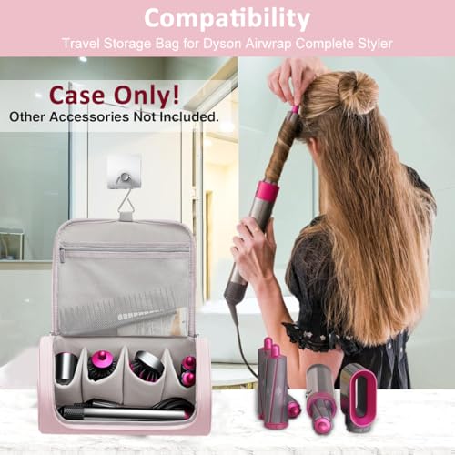 MAYCREATE® Travel Storage Bag for Dyson Airwrap Holder Hair Styler Organizer Attachments Portable with Hanging Hook Pink Bag Only 2 PCS MAYCREATE® Travel Storage Bag for Dyson Airwrap Holder Hair Styler Organizer Attachments Portable with Hanging Hook Pink Bag Only 2 PCS